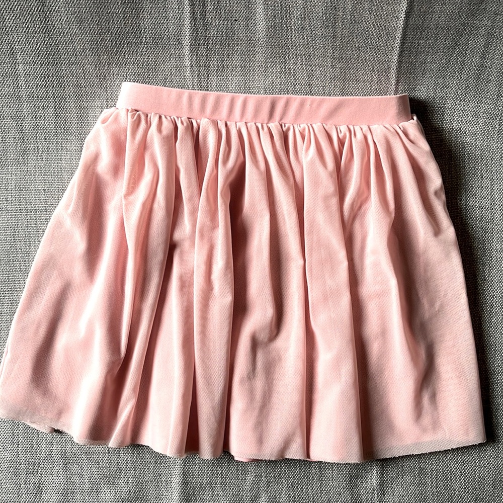 Joe Fresh Girls Solid Pink Ballet Dance Skirt, Raw Hem Lined Tutu Size 5